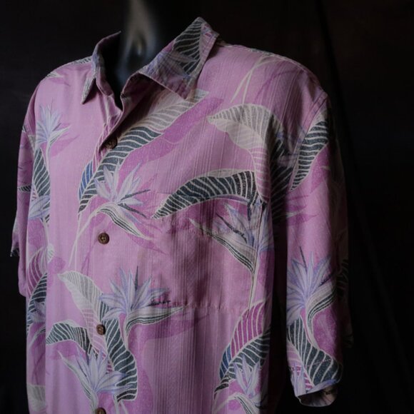 Tommy Bahama IslandZone Lavender Bird of Paradise Silk Camp Shirt (XXL) 🌴 - Picture 4 of 8